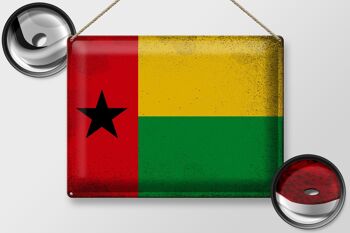 Signe en étain drapeau Guinée-Bissau 40x30cm Guinée Vintage 2