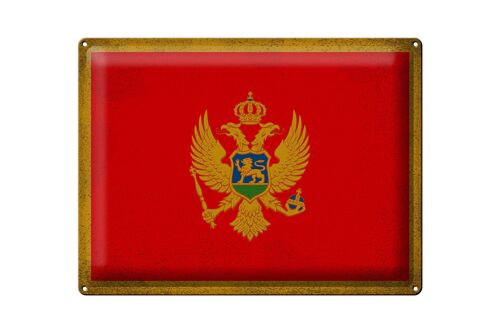 Blechschild Flagge Montenegro 40x30cm Flag Vintage