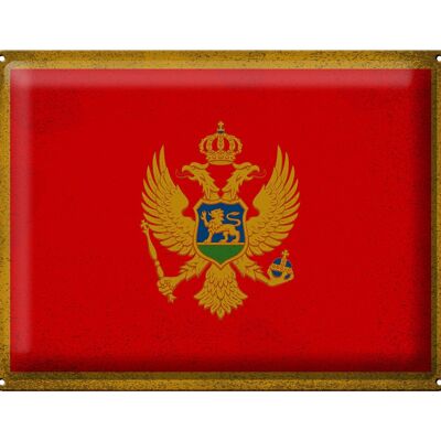 Cartel de chapa Bandera de Montenegro 40x30cm Bandera Vintage