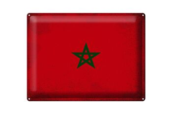 Panneau métallique drapeau maroc 40x30cm, drapeau du maroc Vintage 1