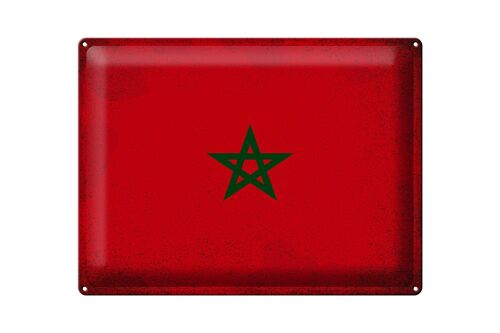 Blechschild Flagge Marokko 40x30cm Flag of Morocco Vintage