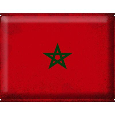 Blechschild Flagge Marokko 40x30cm Flag of Morocco Vintage