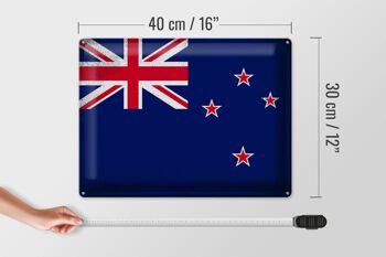 Signe en étain drapeau de nouvelle-zélande, 40x30cm, Vintage, nouvelle-zélande 4