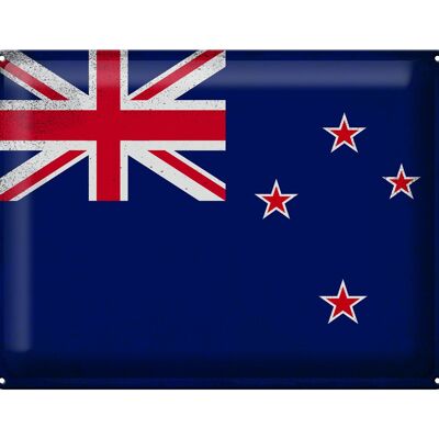Targa in metallo Bandiera Nuova Zelanda 40x30 cm Nuova Zelanda Vintage
