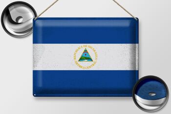 Signe en étain drapeau Nicaragua 40x30cm drapeau Nicaragua Vintage 2