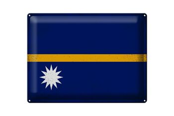 Signe en étain drapeau Nauru 40x30cm drapeau de Nauru Vintage 1