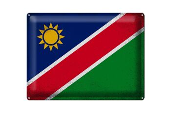 Drapeau en étain de la namibie, 40x30cm, drapeau de la namibie, Vintage 1