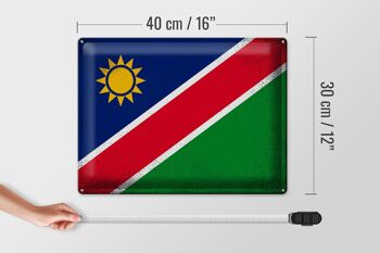 Drapeau en étain de la namibie, 40x30cm, drapeau de la namibie, Vintage 4