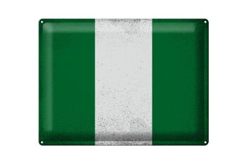 Signe en étain drapeau Nigeria 40x30cm drapeau du Nigeria Vintage 1