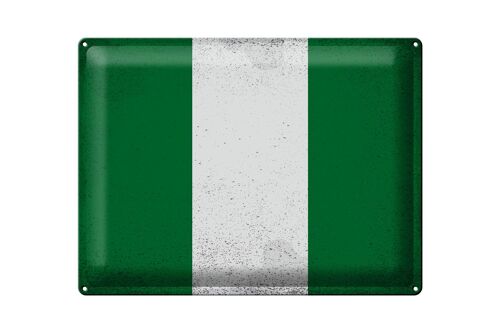 Blechschild Flagge Nigeria 40x30cm Flag of Nigeria Vintage