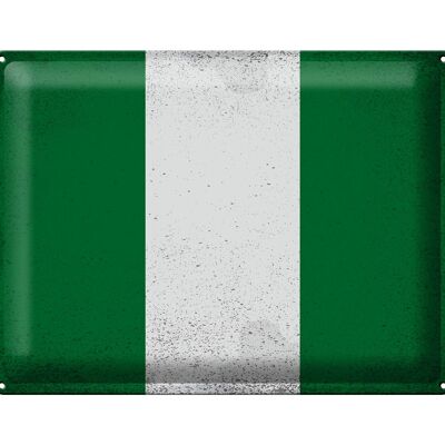 Blechschild Flagge Nigeria 40x30cm Flag of Nigeria Vintage