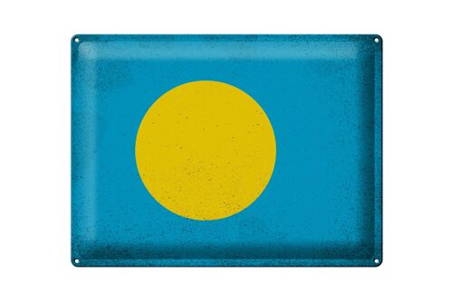 Blechschild Flagge Palau 40x30cm Flag of Palau Vintage