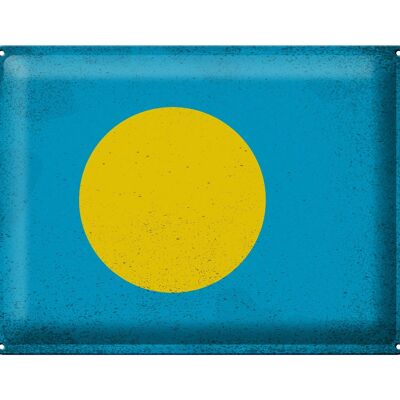 Blechschild Flagge Palau 40x30cm Flag of Palau Vintage