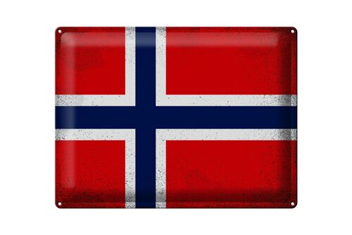 Blechschild Flagge Norwegen 40x30cm Flag Norway Vintage