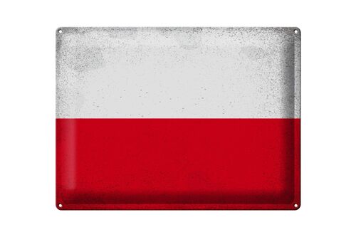 Blechschild Flagge Polen 40x30cm Flag of Poland Vintage