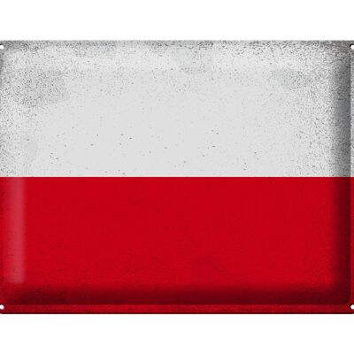 Blechschild Flagge Polen 40x30cm Flag of Poland Vintage