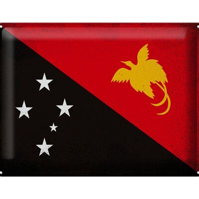 Blechschild Flagge Papua-Neuguinea 40x30cm Guinea Vintage