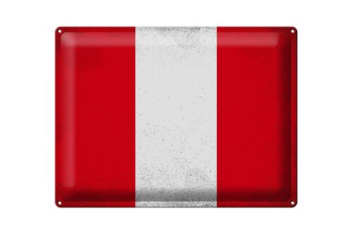 Blechschild Flagge Peru 40x30cm Flag of Peru Vintage