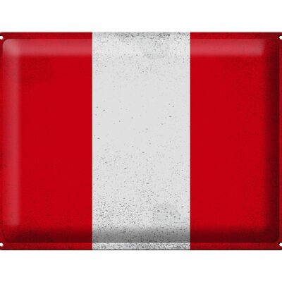 Targa in metallo Bandiera Perù 40x30 cm Bandiera del Perù Vintage