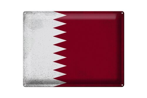 Blechschild Flagge Katar 40x30cm Flag of Qatar Vintage