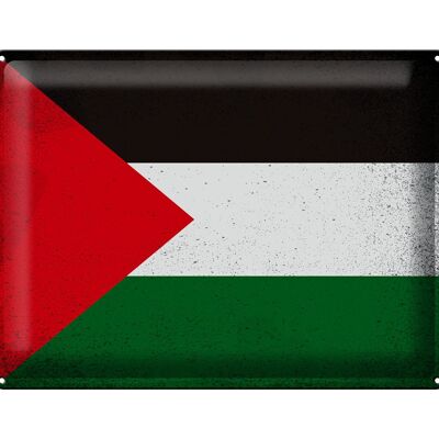 Cartel de chapa Bandera de Palestina 40x30cm Bandera de Palestina Vintage