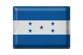 Signe en étain drapeau Honduras 40x30cm, drapeau du Honduras Vintage 1