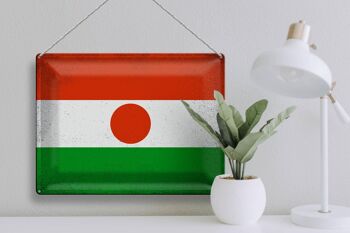 Signe en étain drapeau du Niger 40x30cm drapeau du Niger Vintage 3