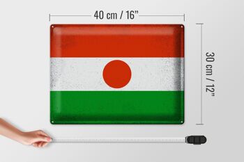 Signe en étain drapeau du Niger 40x30cm drapeau du Niger Vintage 4