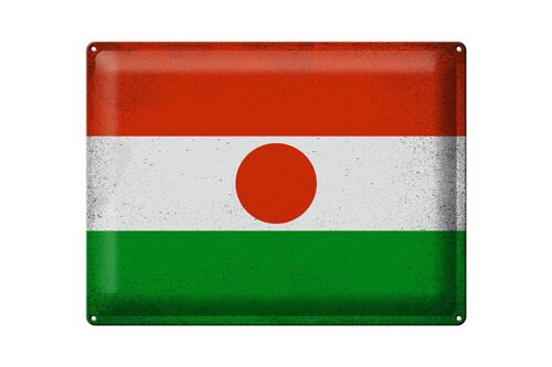 Blechschild Flagge Niger 40x30cm Flag of Niger Vintage