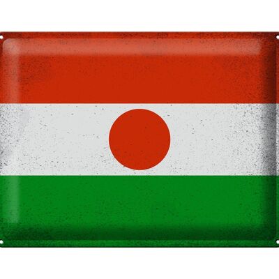 Targa in metallo Bandiera del Niger 40x30 cm Bandiera del Niger Vintage