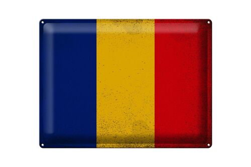 Blechschild Flagge Rumänien 40x30cm Flag of Romania Vintage