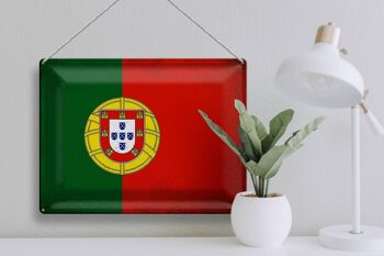 Signe en étain drapeau Portugal 40x30cm drapeau Portugal Vintage 3