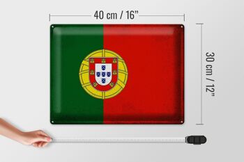 Signe en étain drapeau Portugal 40x30cm drapeau Portugal Vintage 4