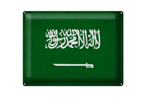 Blechschild Flagge Saudi-Arabien 40x30cm Arabia Vintage