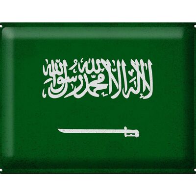 Blechschild Flagge Saudi-Arabien 40x30cm Arabia Vintage