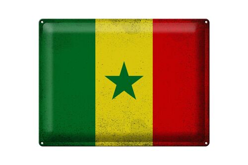 Blechschild Flagge Senegal 40x30cm Flag of Senegal Vintage