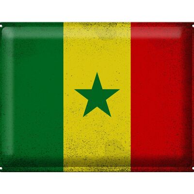 Blechschild Flagge Senegal 40x30cm Flag of Senegal Vintage