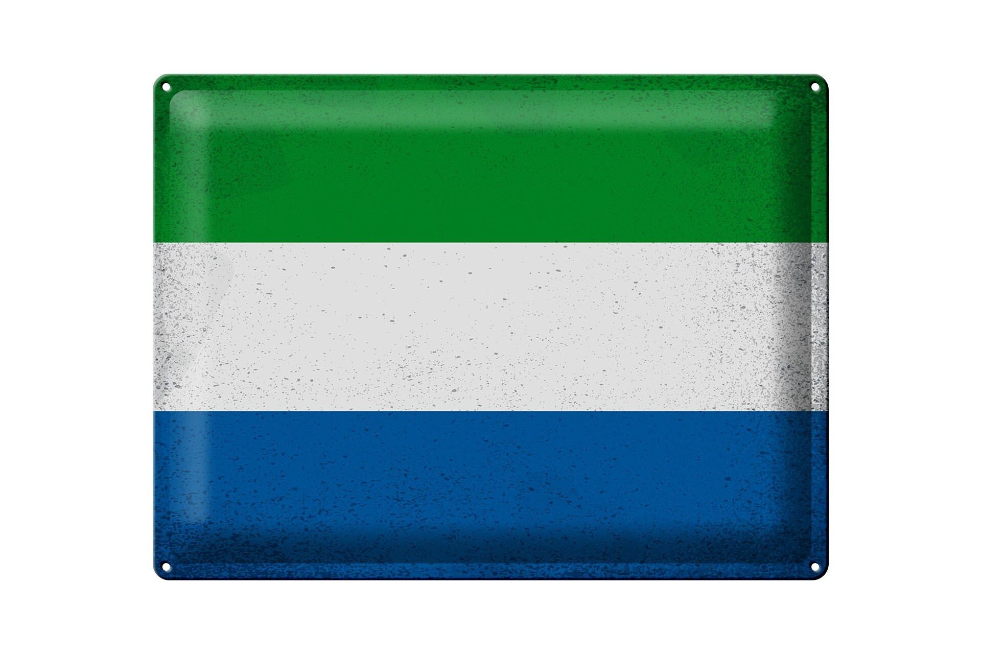 Blechschild Flagge Sierra Leone 40x30cm Flag Vintage