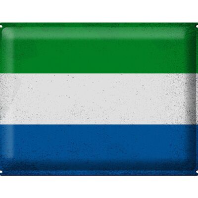 Drapeau en étain Sierra Leone, 40x30cm, drapeau Vintage