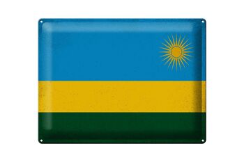 Signe en étain drapeau Rwanda 40x30cm drapeau du Rwanda Vintage 1