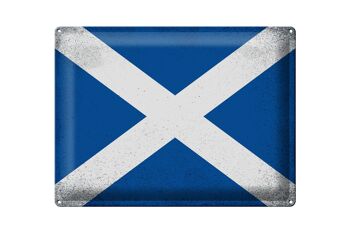 Signe en étain drapeau écossais 40x30cm, drapeau écossais Vintage 1