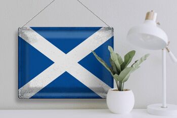 Signe en étain drapeau écossais 40x30cm, drapeau écossais Vintage 3