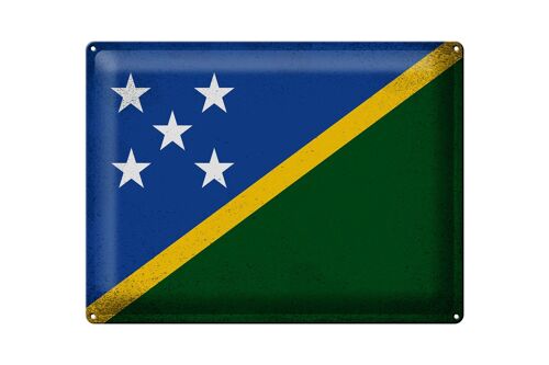 Blechschild Flagge Salomonen 40x30cm Solomon Islands Vintag