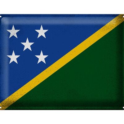 Blechschild Flagge Salomonen 40x30cm Solomon Islands Vintag