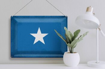 Drapeau en étain de la Somalie, 40x30cm, drapeau de la Somalie, Vintage 3