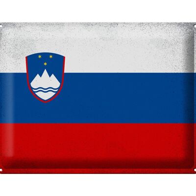 Cartel de chapa Bandera de Eslovenia 40x30cm Bandera de Eslovenia Vintage
