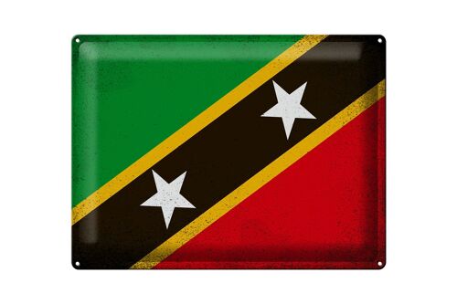 Blechschild Flagge St. Kitts und Nevis 40x30cm Flag Vintage