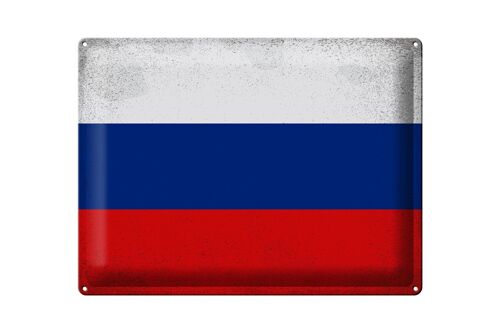 Blechschild Flagge Russland 40x30cm Flag of Russia Vintage