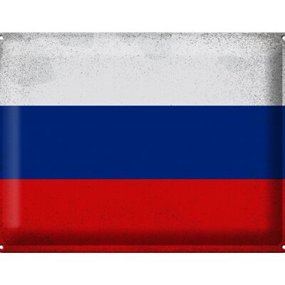 Blechschild Flagge Russland 40x30cm Flag of Russia Vintage