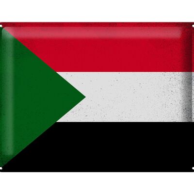 Blechschild Flagge Sudan 40x30cm Flag of Sudan Vintage